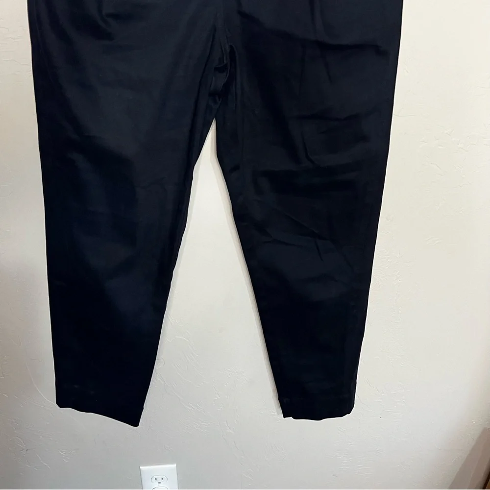Ted Baker Alaiina Navy Blue Front Double Buckle Pleated‎ Tapered Trouser Pants
